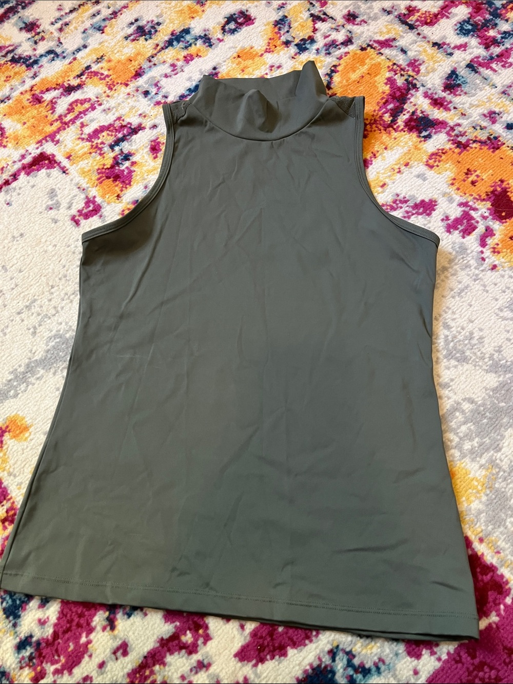 Free Ride Equestrian Eliza Sleeveless Tank in Olive Green Medium